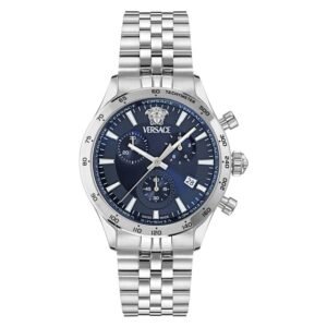 Versace Hellenyium Chronograph Quartz Blue Dial Men's Watch VECFA0124