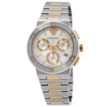 Versace Greca Logo Chronograph Quartz Silver Dial Men's Watch VEZ900321