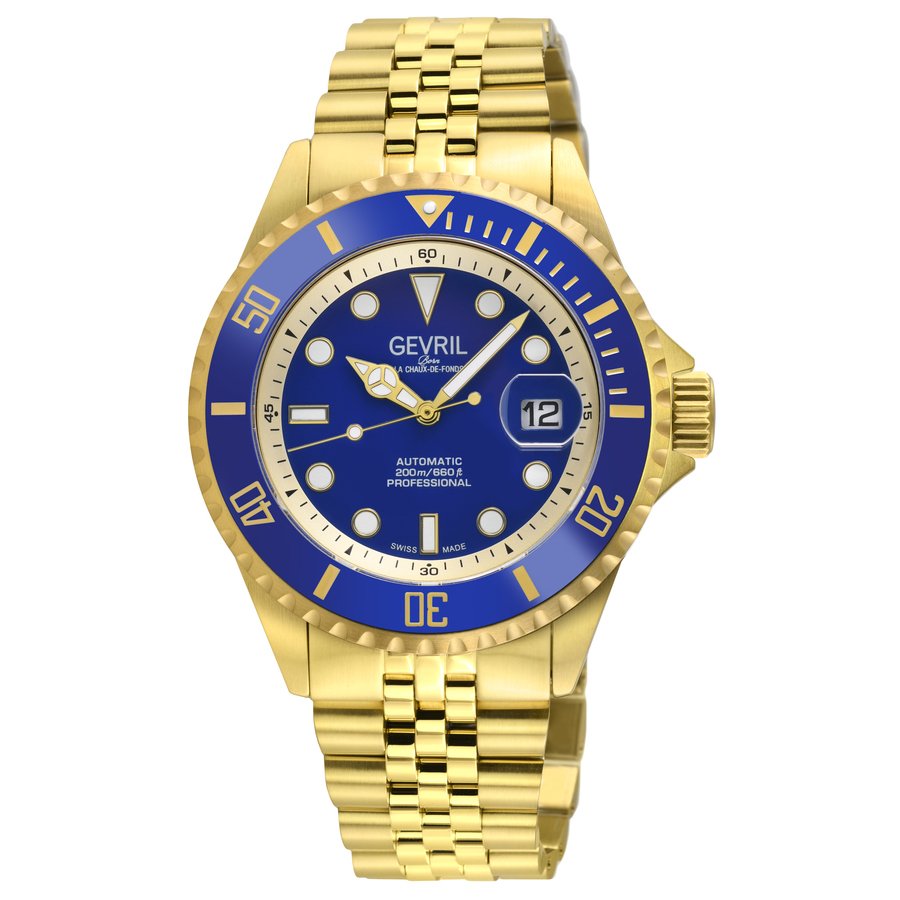 Gevril Wall street Automatic Blue Dial Men's Watch 41854B