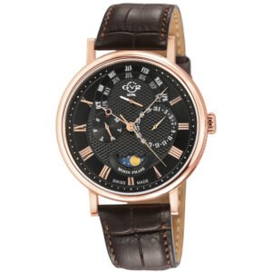 GV2 by Gevril Maestro Quartz Moon Phase Grey Dial Men's Watch 43604