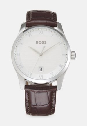 BOSS PRINCIPLE Watch brown/silver coloured/white