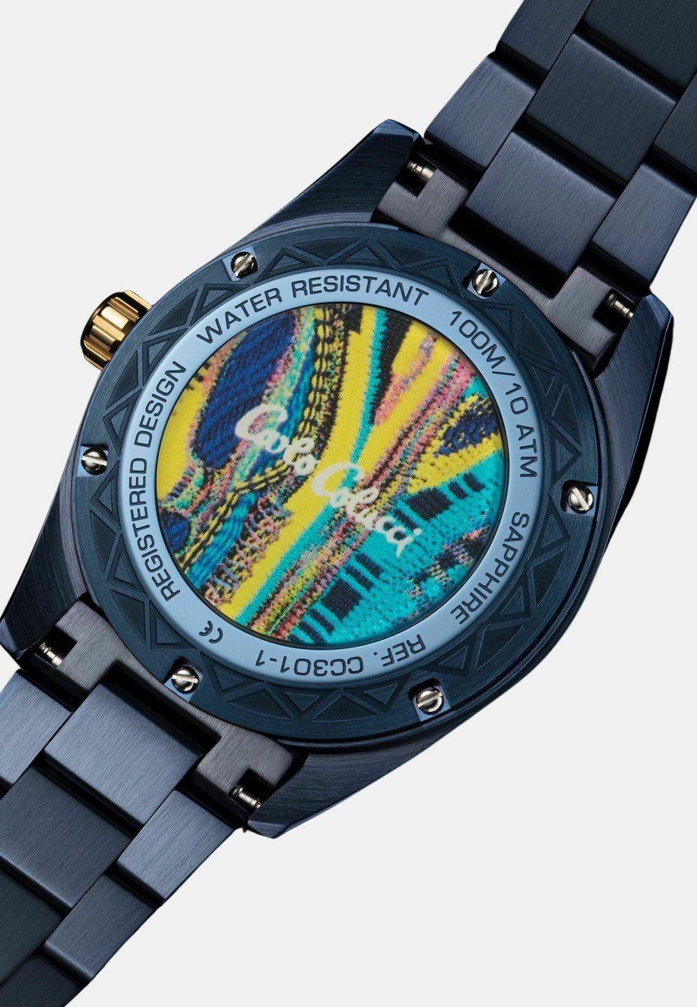 Carlo Colucci HERRENUHR AUTOMATIK CC300 Watch blau edelstahlarmband - Image 3