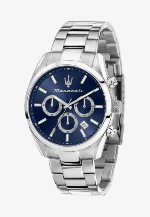 Maserati EDELSTAHL ATTRAZIONE KOLLEKTION Chronograph watch silber/blau