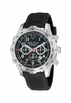 Nautica BOX SET Chronograph watch silver tone